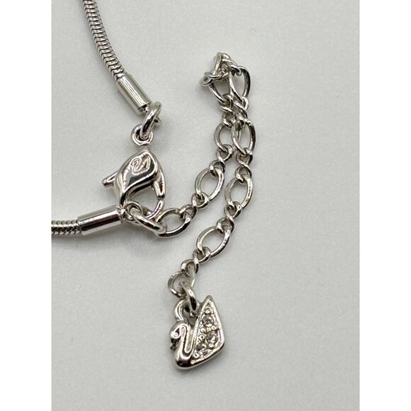 Swarovski Silver-Tone Adjustable Necklace With Crystal Drop Pendants - Picture 7 of 8